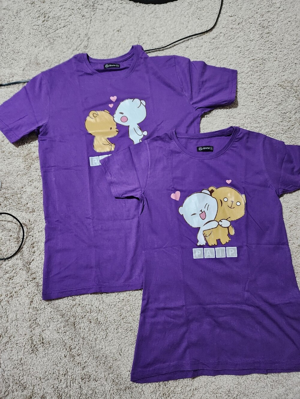 Couple Matching Love T-shirt Graphic Print Crew Neck Short Sleeve (2piece)